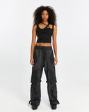 Women's Wide-Leg Pants with Pleated Pockets