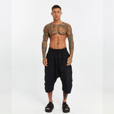 Men's Pants with Front and Back Ribbed Details
