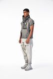 Men's Vest with Slits and Wide Collar