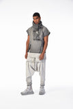 Men's Vest with Slits and Wide Collar