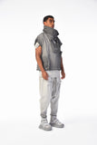 Men's Vest with Slits and Wide Collar