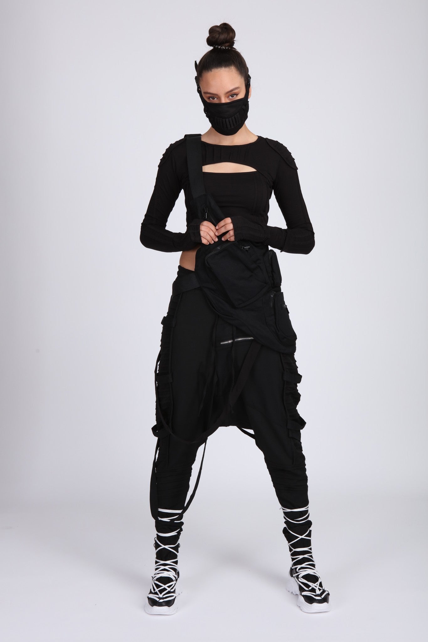 Multi-Pocket Zippered Shoulder Bag