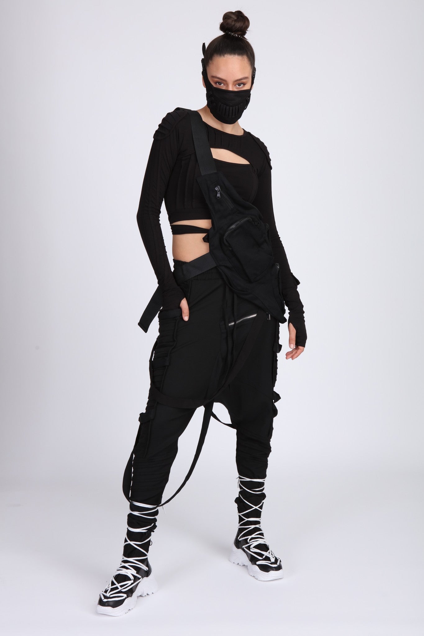 Multi-Pocket Zippered Shoulder Bag