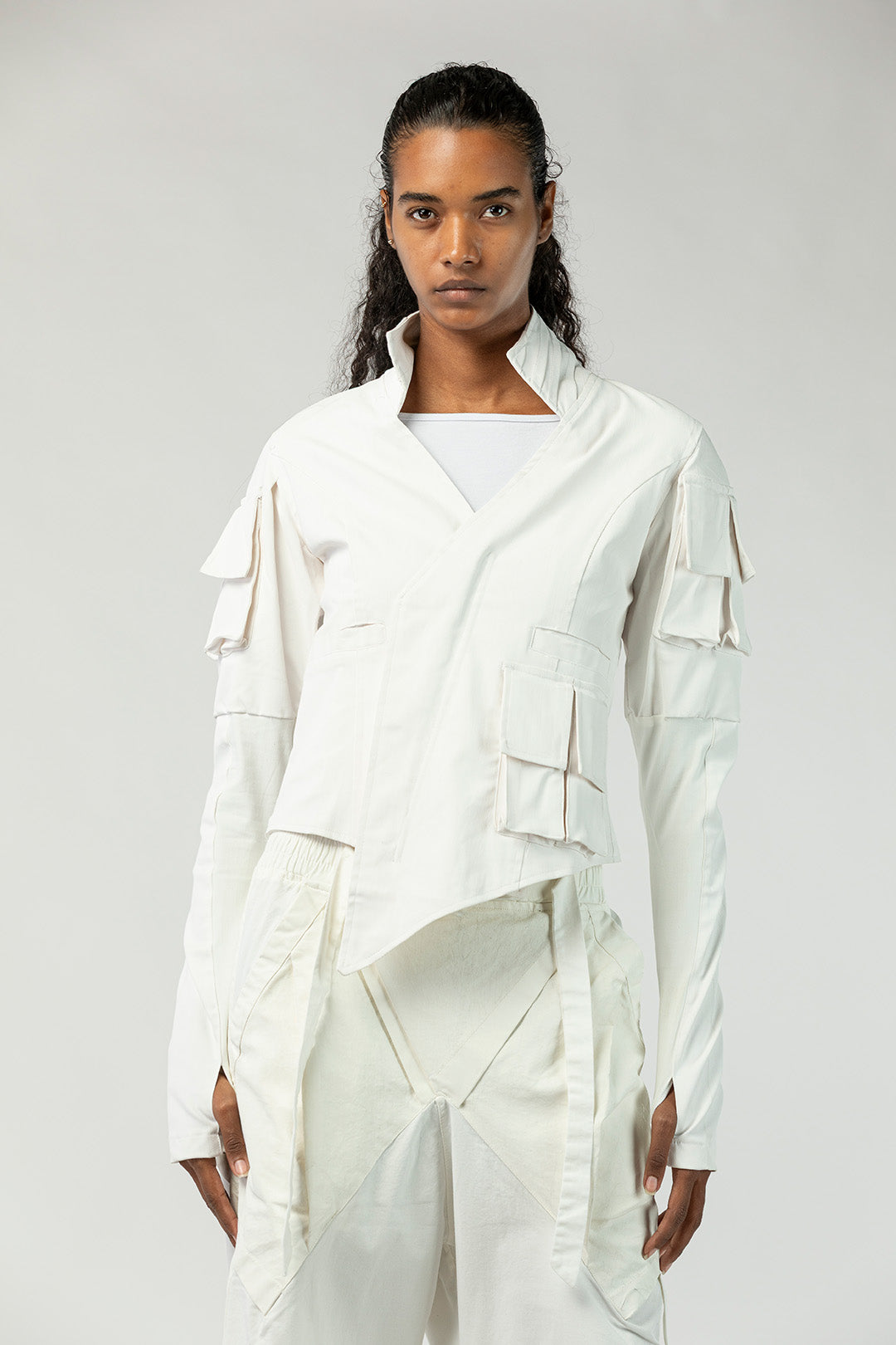 Heavily Pintucked Short Jacket