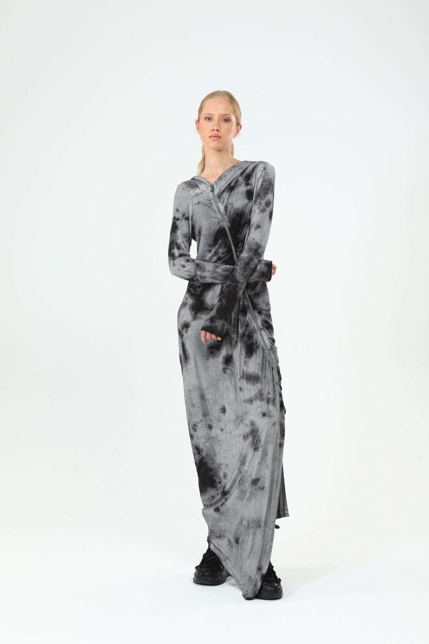 Hooded Asymmetric Dress