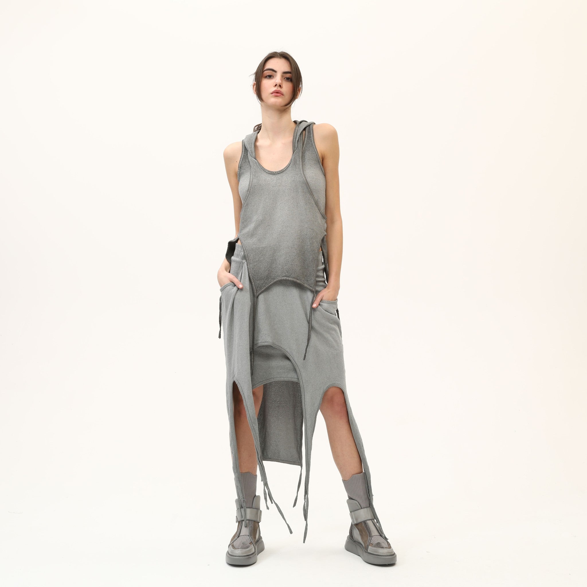 Hooded Plunging T-Shirt