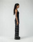 Women's Wide Leg Patchwork Denim Pants