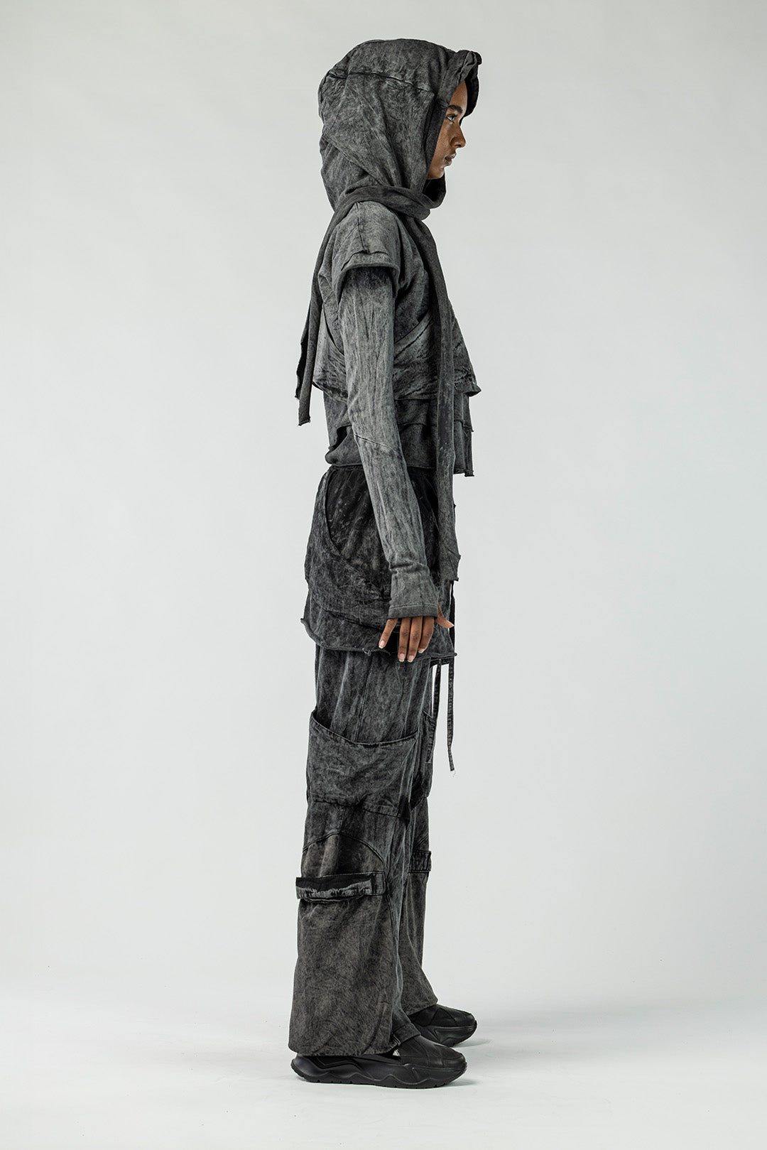 Women's Patchwork Cardigan with Vest Detail