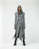 Women's Long Cardigan with Slit Cuffs