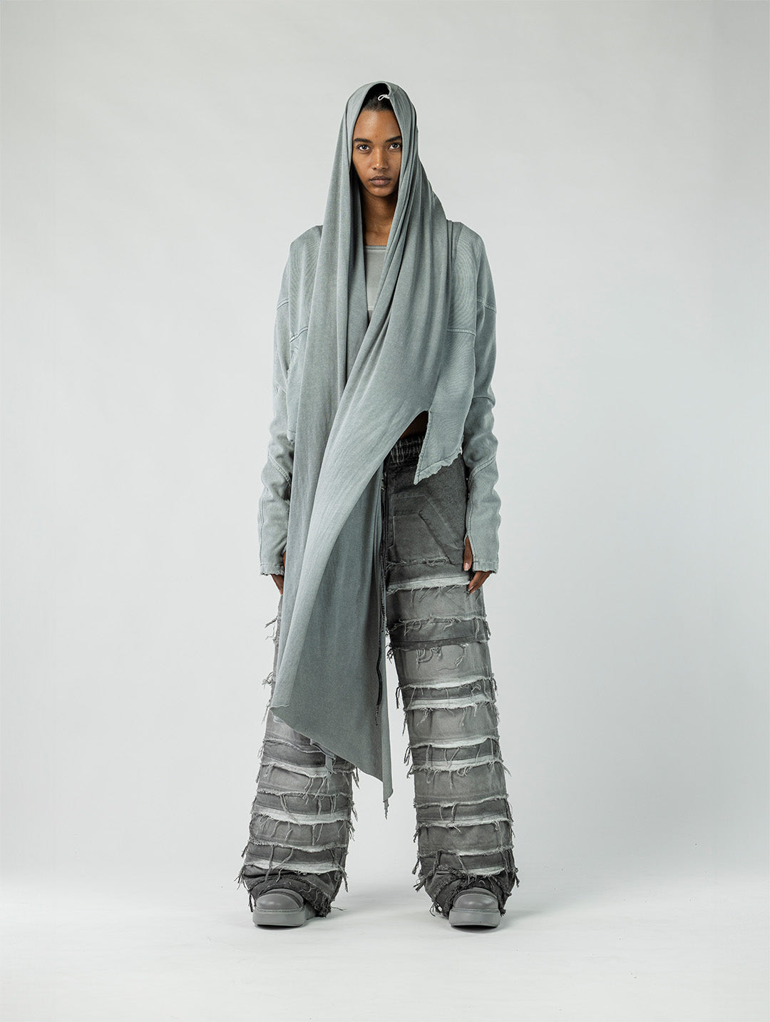 Women's Cropped Cardigan with Front Cape