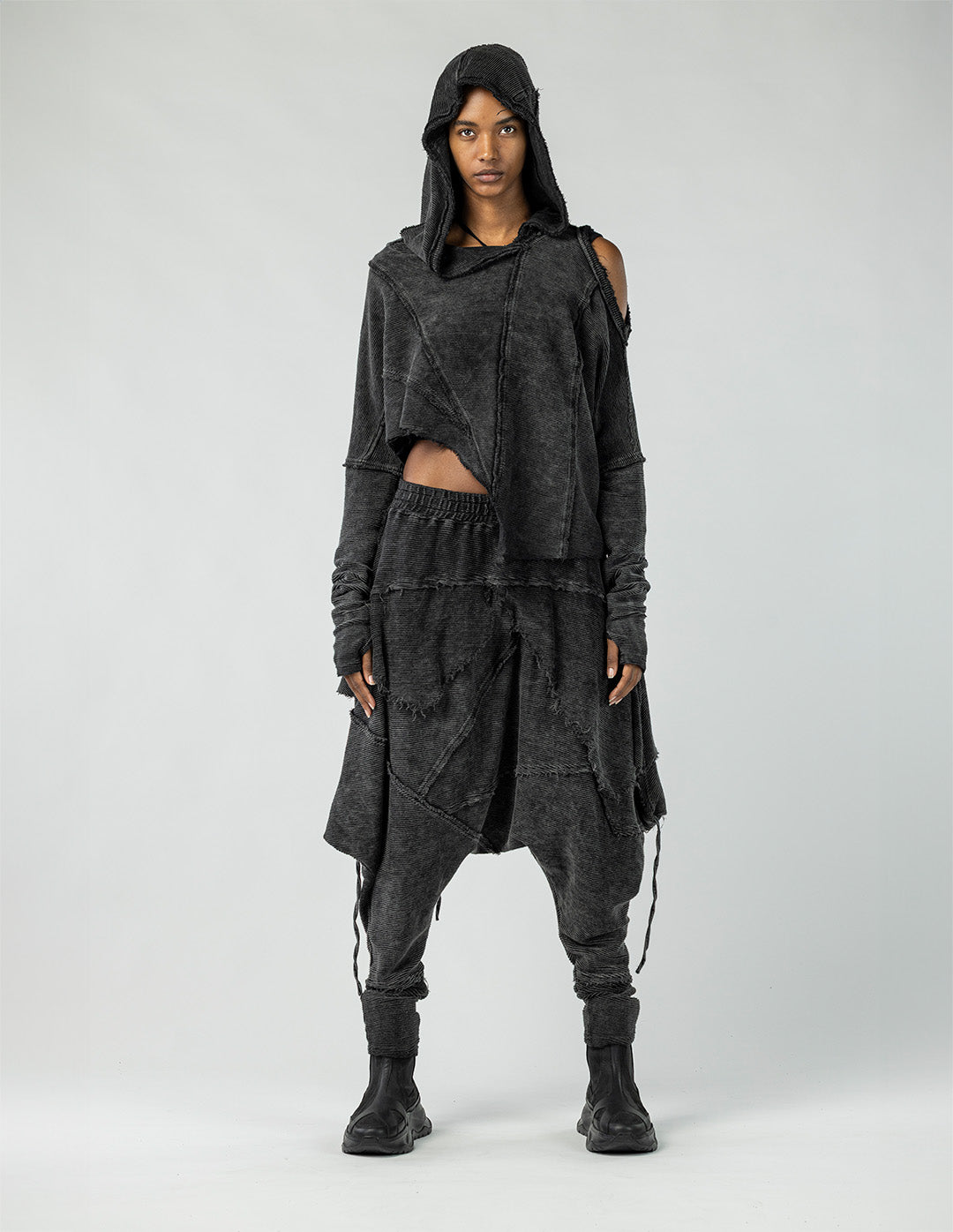 Women's Cold Shoulder Hoodie Sweatshirt