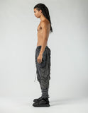 Men's Low Crotch Pants with Gathered Details