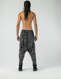 Men's Low Crotch Pants with Gathered Details
