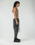 Men's Low Crotch Pants with Gathered Details
