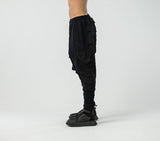 Men's Low Crotch Pants with Gathered Details