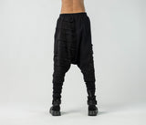 Men's Low Crotch Pants with Gathered Details