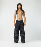 Men's Wide Leg Patchwork Denim Pants