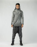 Men's Turtleneck Sweatshirt Featuring Ruched Shoulders