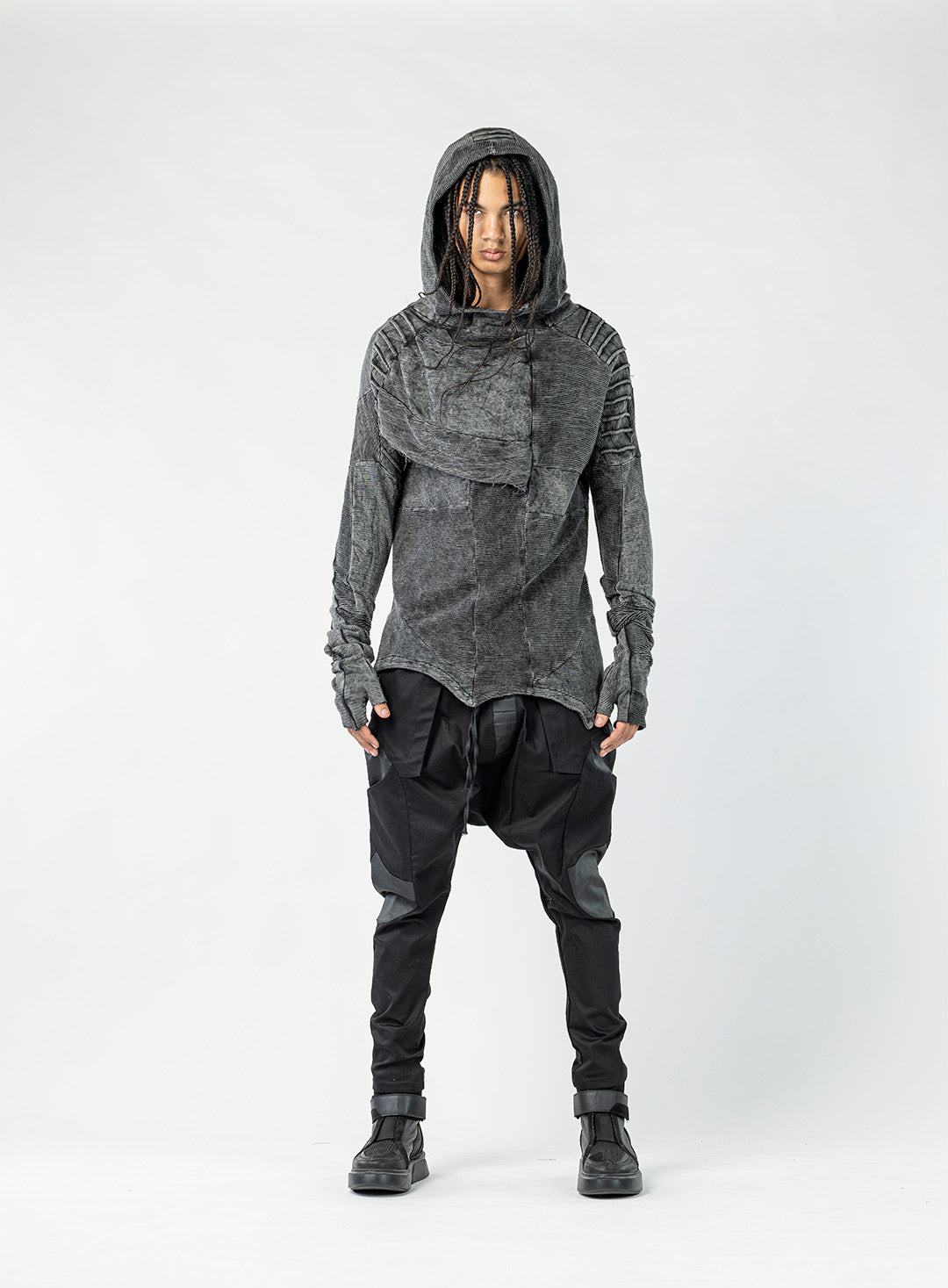 Asymmetrical Hooded Men's Sweatshirt
