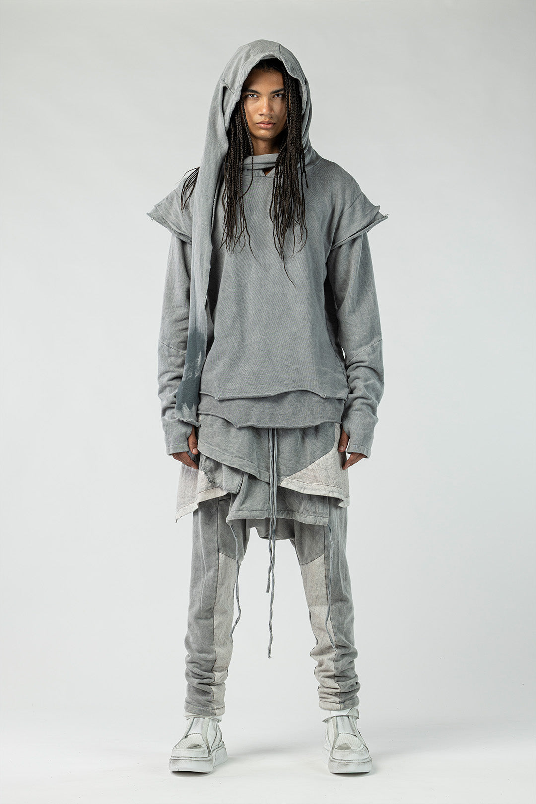 Double Layered Hooded Men's Sweatshirt