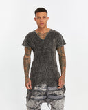 Multi-Panel V-neck T-shirt