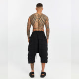 Men's Pants with Front and Back Ribbed Details