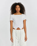 Women's Short-Sleeve T-shirt with Piped Details