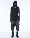 Ruched Sleeveless Men's Cardigan