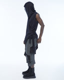 Ruched Sleeveless Men's Cardigan