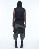 Ruched Sleeveless Men's Cardigan