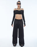 Double-Layer Side-Slit Women's Pants