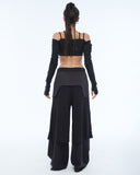 Double-Layer Side-Slit Women's Pants