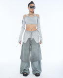 Double-Layer Side-Slit Women's Pants