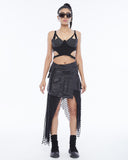 Leather-Detail Women's Skirt