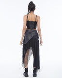 Leather-Detail Women's Skirt