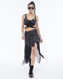 Leather-Detail Women's Skirt