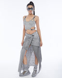 Leather-Detail Women's Skirt