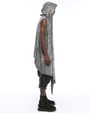 Ruched Sleeveless Men's Cardigan