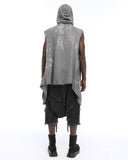 Ruched Sleeveless Men's Cardigan