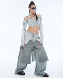 Double-Layer Side-Slit Women's Pants