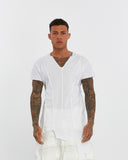Multi-Panel V-neck T-shirt