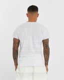 Multi-Panel V-neck T-shirt