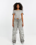 Women's Wide-Leg Pants with Pleated Pockets