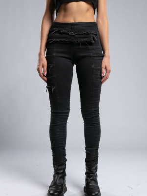 ASYMMETRIC CUT DIRTY STITCHING PANTS