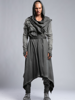 Double Layer Hooded Long Cardigan