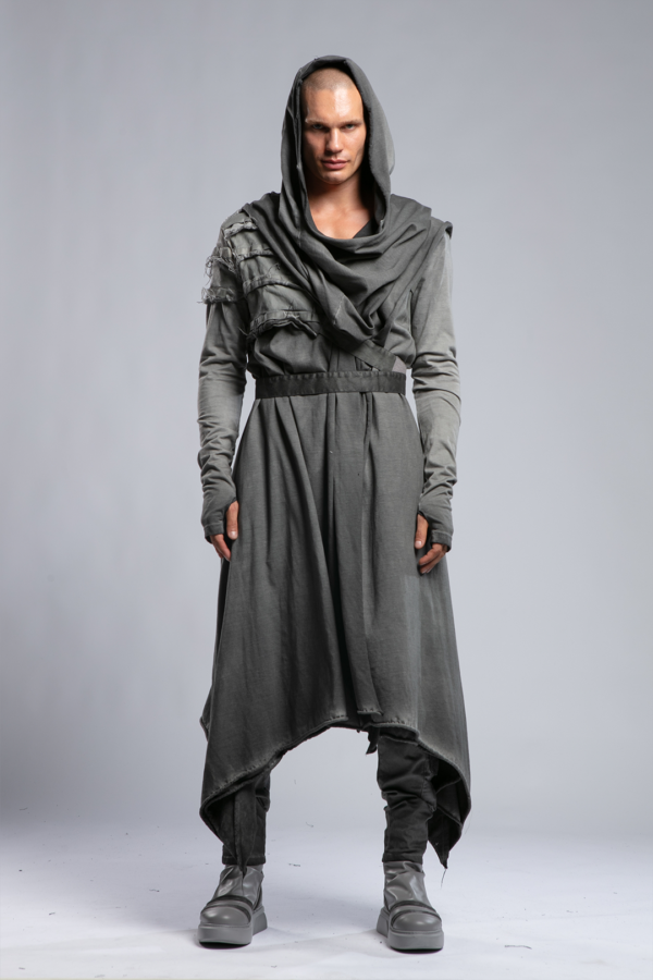 Double Layer Hooded Long Cardigan