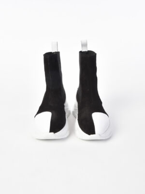 Black-White Suede Shoes