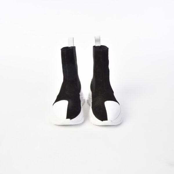 Black-White Suede Shoes