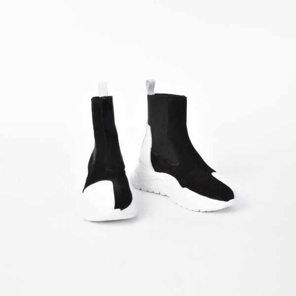 Black-White Suede Shoes