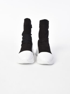 Black-White Suede Shoes